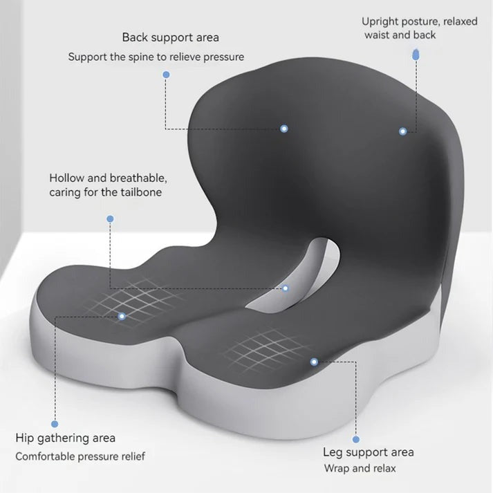 Memory Foam Lumbar Cushion – Back Rest Soft Support for Waist & Tailbone