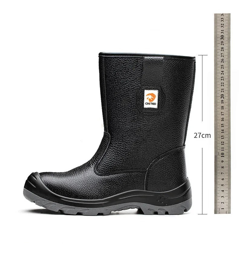 Men’s Steel Toe Rigger Boots – Waterproof Leather Safety Boots with Anti-Smash & Anti-Puncture