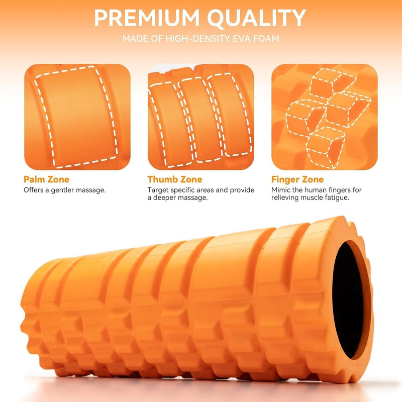 Trigger Point Foam Roller – 45cm Deep Tissue Massage Roller for Muscle Recovery & Yoga