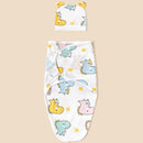 Organic Baby Swaddle Set – Cotton Sleeping Bag and Hat for Newborns