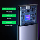 M.2 NVMe & SATA SSD Hard Drive Enclosure – USB-C 10Gbps Tool-Free Case (2230–2280)