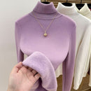 Cozy Thermal Turtleneck Sweater – Slim Fit Fleece Knit Top Pullover