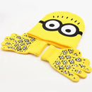 Minions Winter Hat & Gloves Set – Premium Knitted Cartoon Beanie and Gloves for Kids