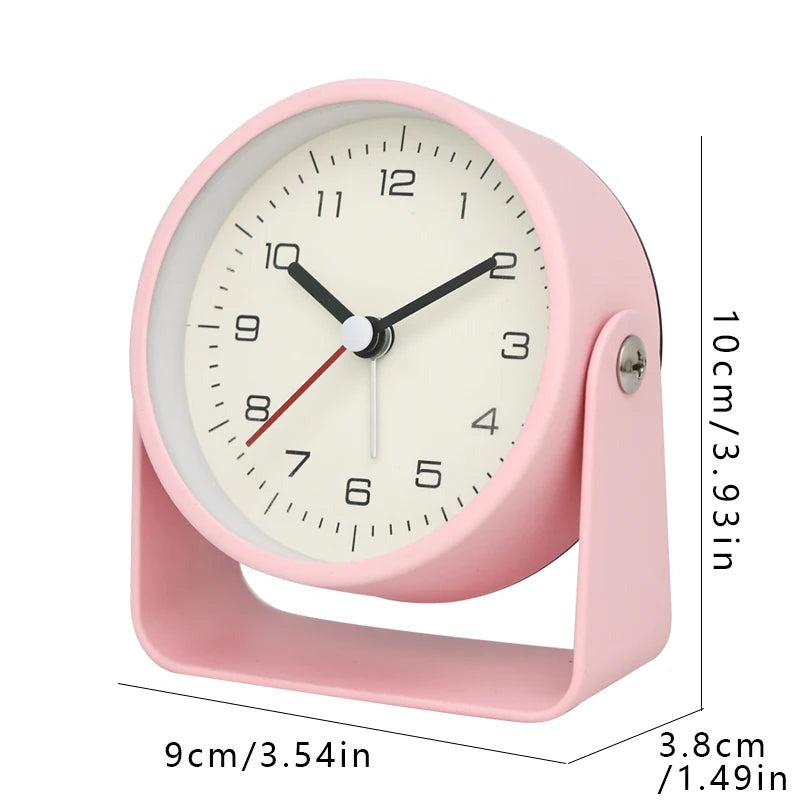 Retro Analog Silent Alarm Clock – 360° Rotating Battery-Operated Sturdy Metal Build