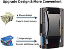 Minimalist Metal Wallet with Money Clip - Forged Carbon RFID Card Holder