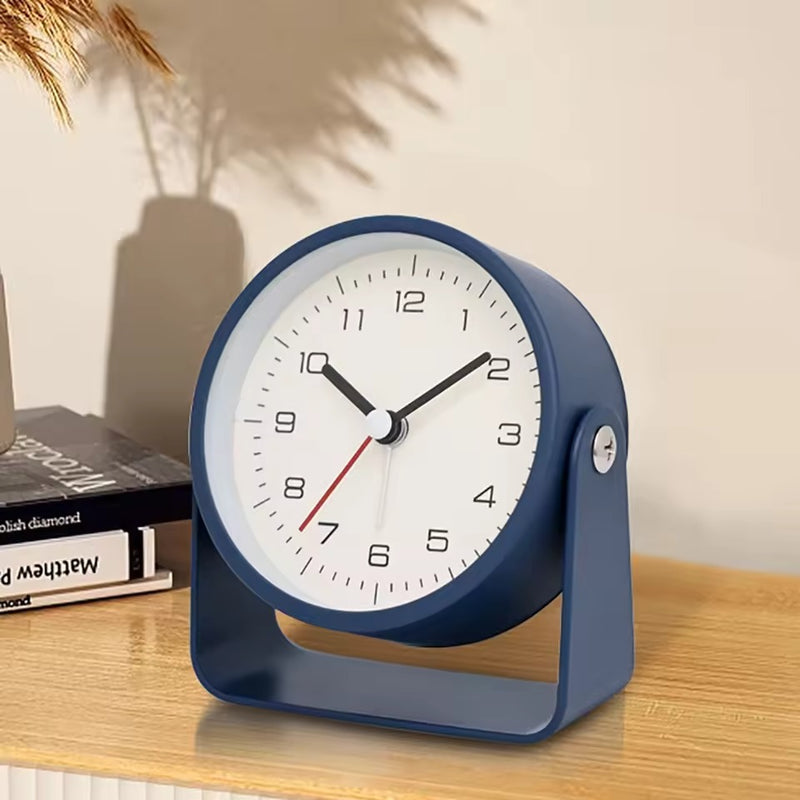 Retro Analog Silent Alarm Clock – 360° Rotating Battery-Operated Sturdy Metal Build