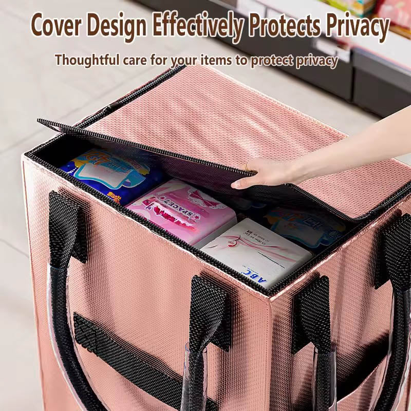 Foldable Roller Trolley Shopping Bag – Long-Handle Travel & Outdoor Storage Bag
