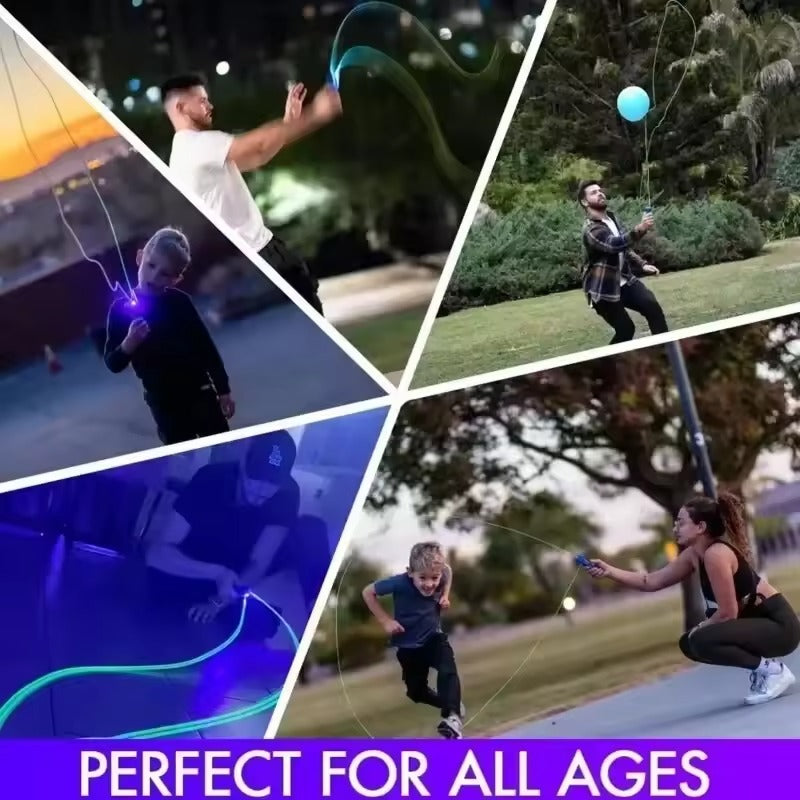 Glow-in-the-Dark Zip String Shooter Toy – Built-in UV Blacklight