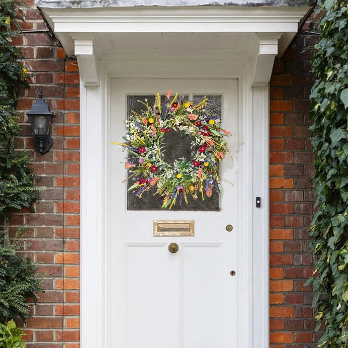 Artificial Door Wreath - Outdoor Flowers