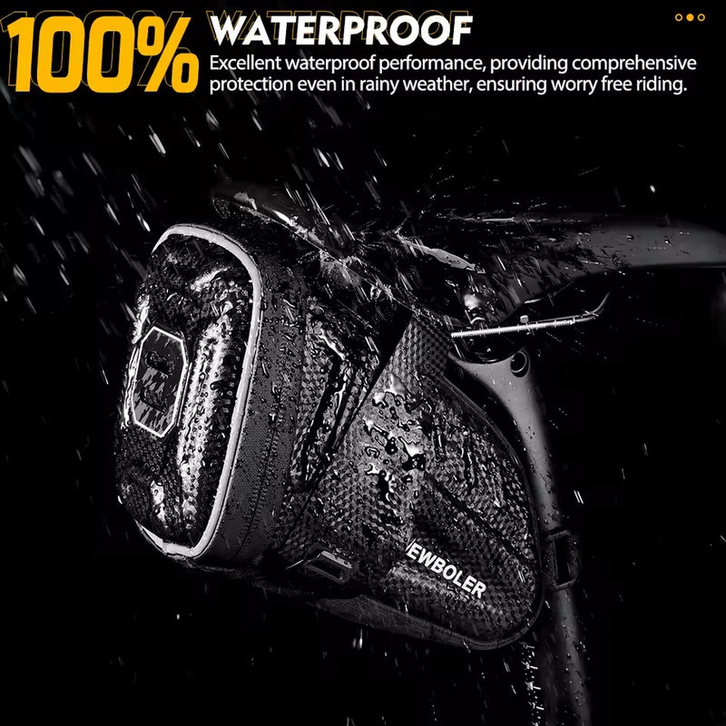 Waterproof Bicycle Saddle Bag – 1.5L Hard Shell Seat Bag with Rotating Lock