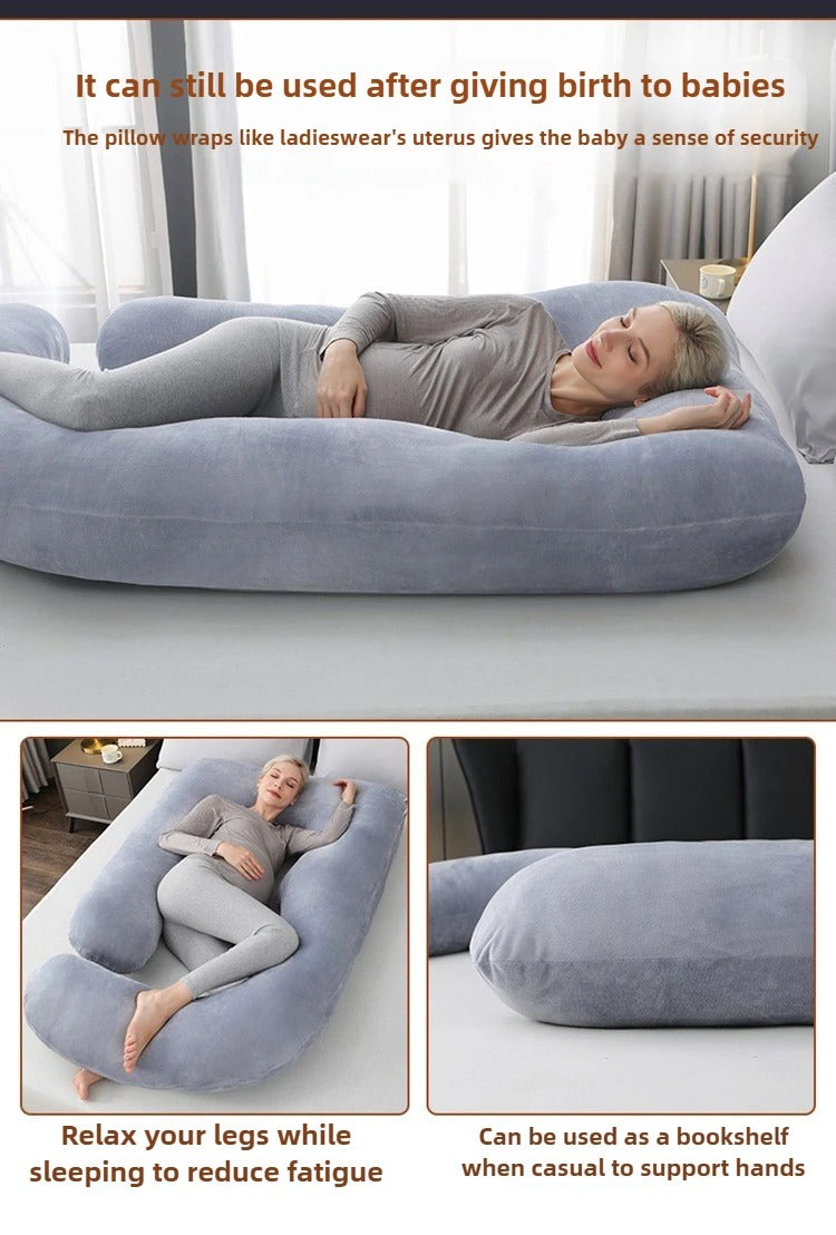 U-Shaped Maternity Pillow – Full Body Pregnancy Pillow with Belly Back Hip & Leg Support