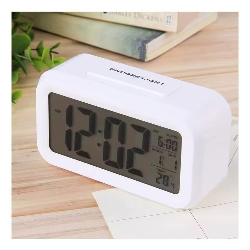 Cute Digital Alarm Clock – LCD Display with Temperature Nightlight & Snooze Perfect for Bedside Table