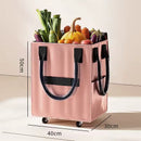 Foldable Roller Trolley Shopping Bag – Long-Handle Travel & Outdoor Storage Bag