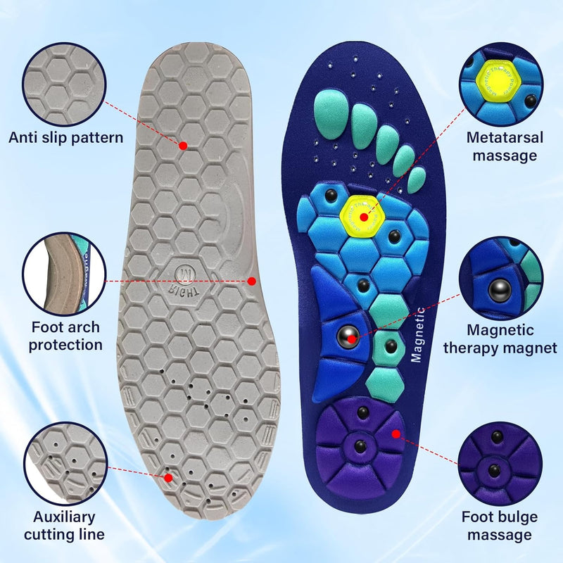 Magnetic Therapy Insoles – Breathable Acupressure Shoe Inserts for Foot Massage & Pain Relief