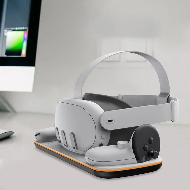 Meta Quest 3 Charging Dock – Fast-Charge Stand with 2 Batteries & USB-C