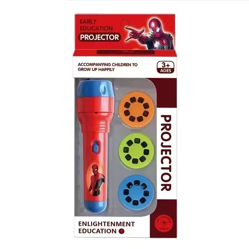 Spiderman Projector Flashlight for Kids – Superhero Torch with 24 Cartoon Slides