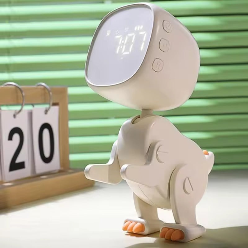 Dinosaur Kids Alarm Clock – Rechargeable with Night Light Snooze & 6 Alarms