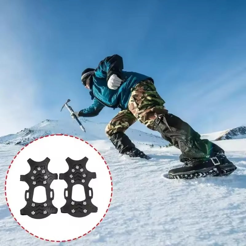 Non Slip Crampons – Stretch Slip On Design with 11 Teeth for Snow & Ice