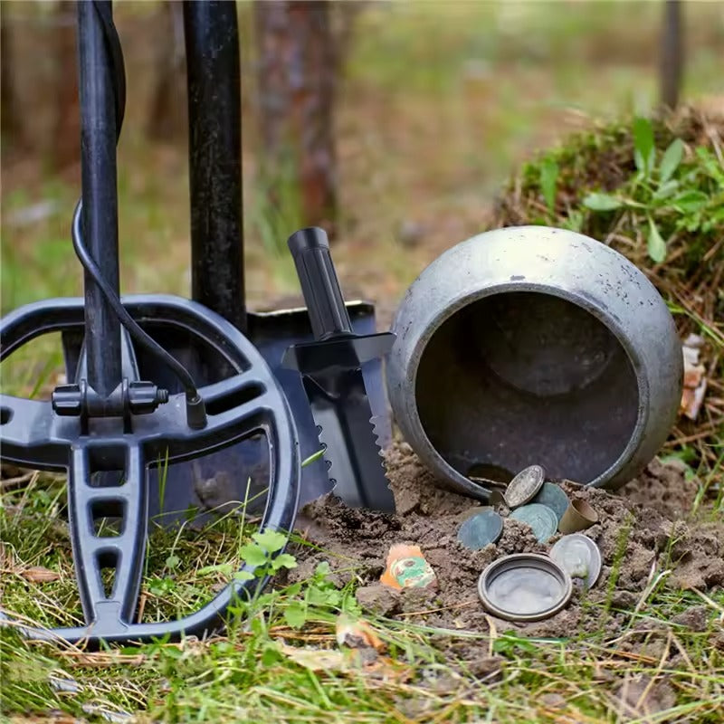 Stainless Steel Metal Detector Shovel – Double Serrated Digging Gardening Tool with Sheath