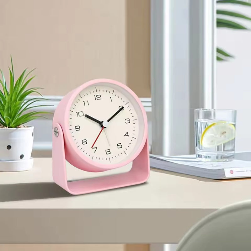 Retro Analog Silent Alarm Clock – 360° Rotating Battery-Operated Sturdy Metal Build