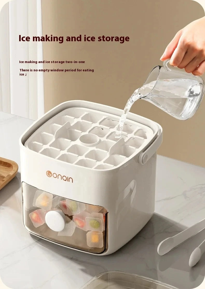 Ice Cube Maker Box – 48 Grid Portable Ice Cube Tray with Press & Lid