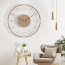 Nordic 14" Wooden Wall Clock – Silent Non-Ticking Modern Scandinavian Design for Home & Office Decor