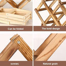 10-Bottle Folding Wooden Wine Rack – Compact Wine Storage Display