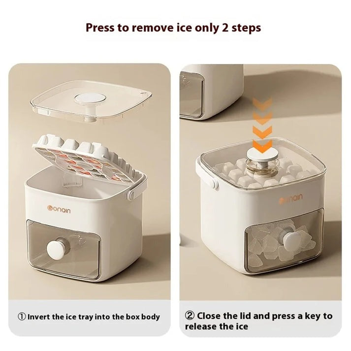Ice Cube Maker Box – 48 Grid Portable Ice Cube Tray with Press & Lid