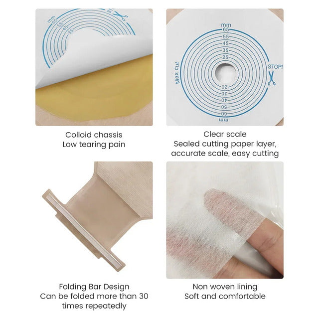 Adult Colostomy Bags – 10-Pack 20–65mm Disposable Ostomy Pouches