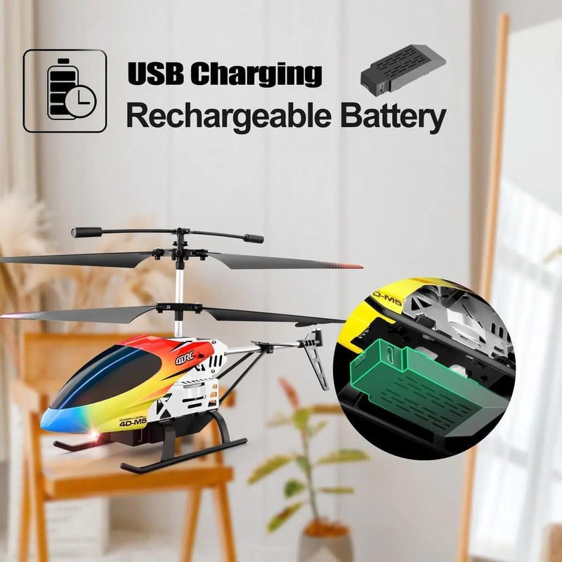 Alloy Remote Control Helicopter – 3.5 Channel RC with Gyro Stabilization Altitude Hold & LED Lighting