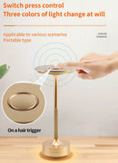 Cordless Rechargeable LED Table Lamp – Sleek Metal Design for Desk Bedside & Bar Lighting