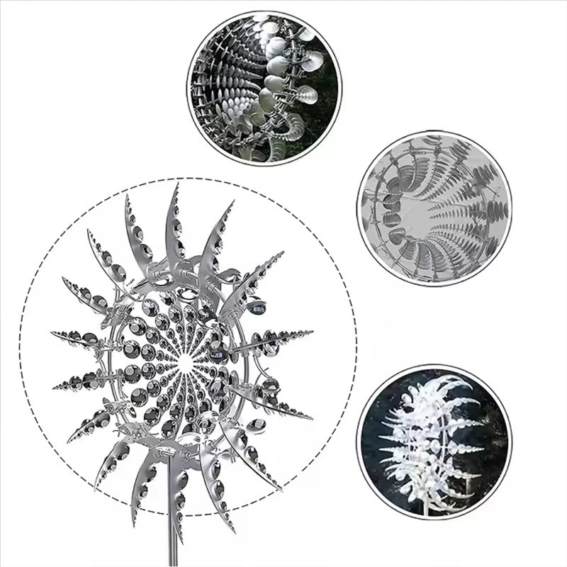 Metal Garden Windmill Spinner – Kinetic Yard Art for Outdoor Lawn & Patio Decor