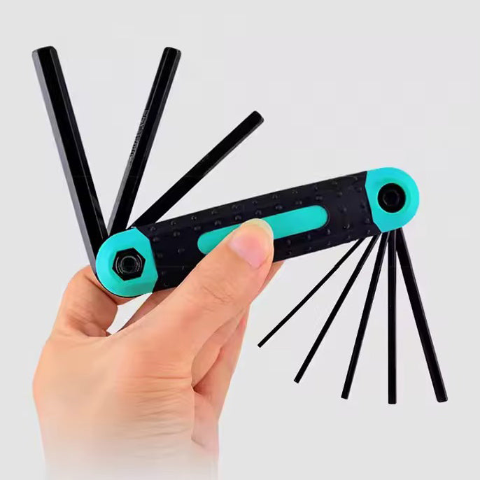 8-in-1 Folding Hex Key Set – 2 Pieces Set Portable Allen Wrench for Bike & Home Repairs