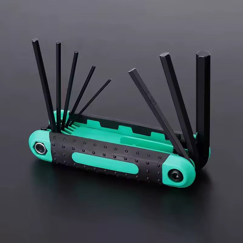 8-in-1 Folding Hex Key Set – 2 Pieces Set Portable Allen Wrench for Bike & Home Repairs