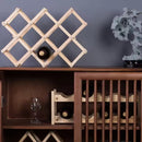 10-Bottle Folding Wooden Wine Rack – Compact Wine Storage Display