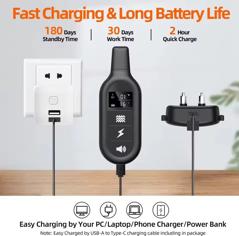 Waterproof Electric Dog Collar – Remote Training & Anti-Bark Device 1000m