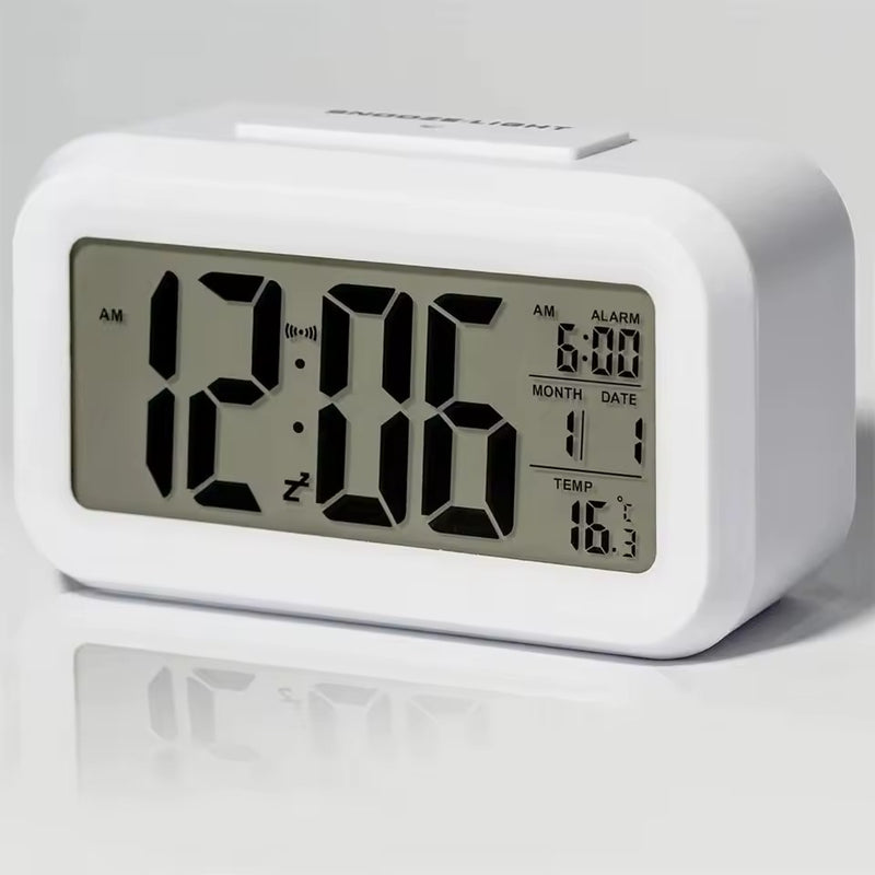 Cute Digital Alarm Clock – LCD Display with Temperature Nightlight & Snooze Perfect for Bedside Table