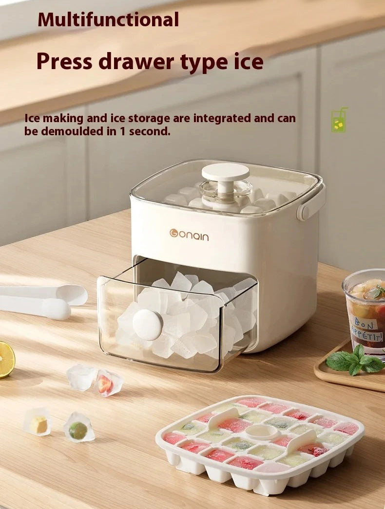 Ice Cube Maker Box – 48 Grid Portable Ice Cube Tray with Press & Lid