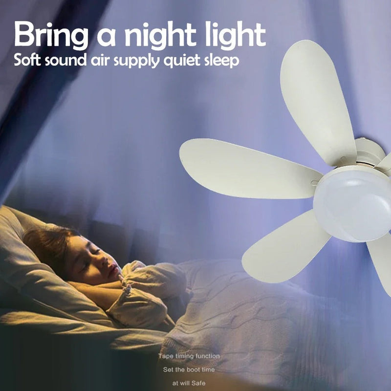 Compact Silent Ceiling Fan-Integrated Ceiling Light - Three Light Settings with Remote