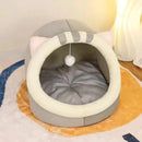 Cat Bed with Ball Cushion – Portable Warm Basket for Kittens Cat Ear Design