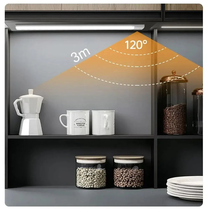 Motion Sensor Lights – USB Rechargeable LED Strip 3 Modes Dimmable Magnetic