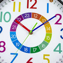 Children’s Silent Wall Clock – 24-Hour Easy Time Learning 10 Inch Ideal for Bedroom or Classroom
