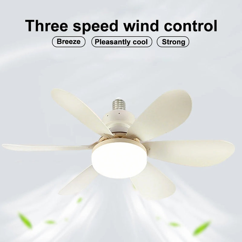 Compact Silent Ceiling Fan-Integrated Ceiling Light - Three Light Settings with Remote