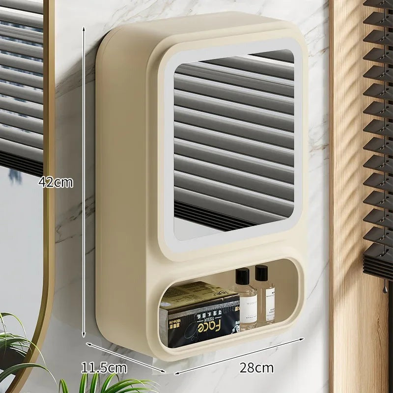 LED Bathroom Mirror Cabinet – Storage with Magnetic Door & Tissue Dispenser