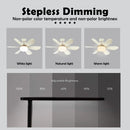Compact Silent Ceiling Fan-Integrated Ceiling Light - Three Light Settings with Remote