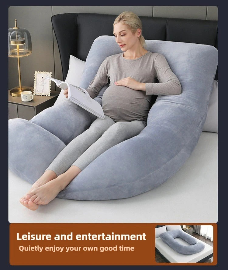 U-Shaped Maternity Pillow – Full Body Pregnancy Pillow with Belly Back Hip & Leg Support