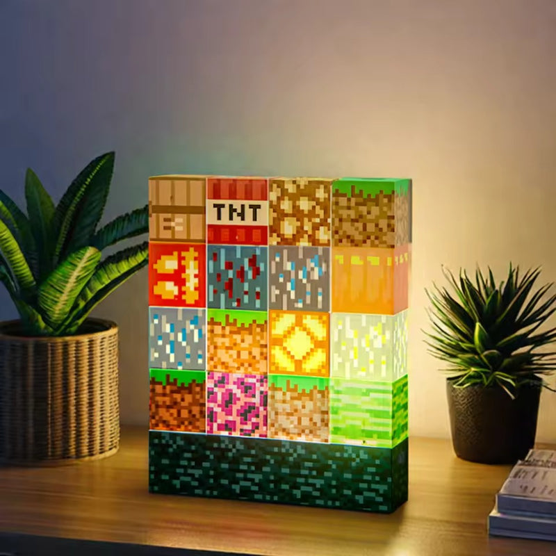 Minecraft Block Night Light – Officially Licensed 16 Rearrangeable LED Building Blocks