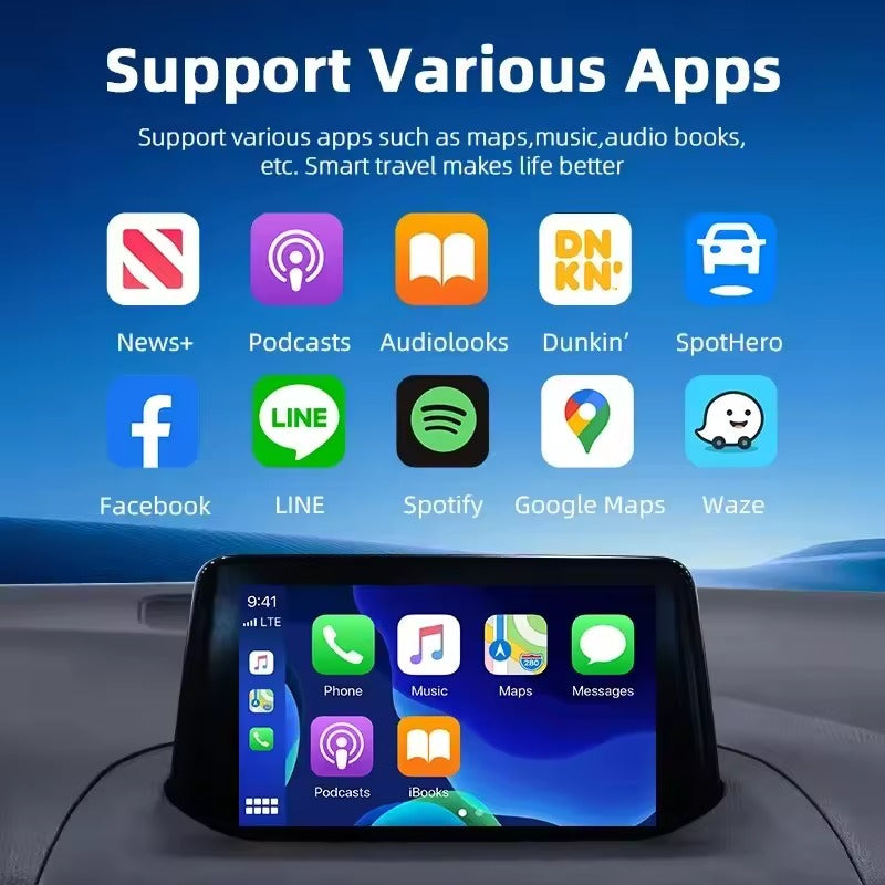 Wireless CarPlay Adapter – 2-in-1 Android Auto USB Plug & Play