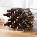 10-Bottle Folding Wooden Wine Rack – Compact Wine Storage Display