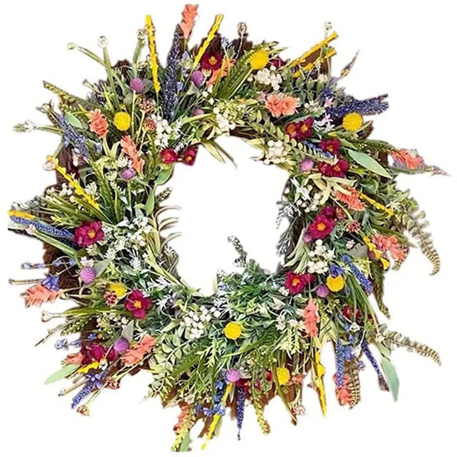 Artificial Door Wreath - Outdoor Flowers
